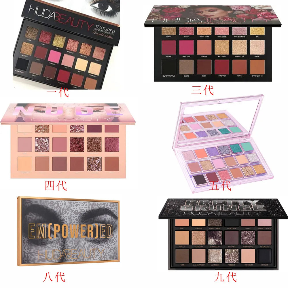 Close-up of eyeshadow palette with brush on side