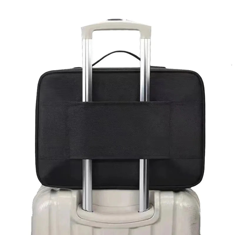 Travel makeup case in various colors with secure closure and durable materials