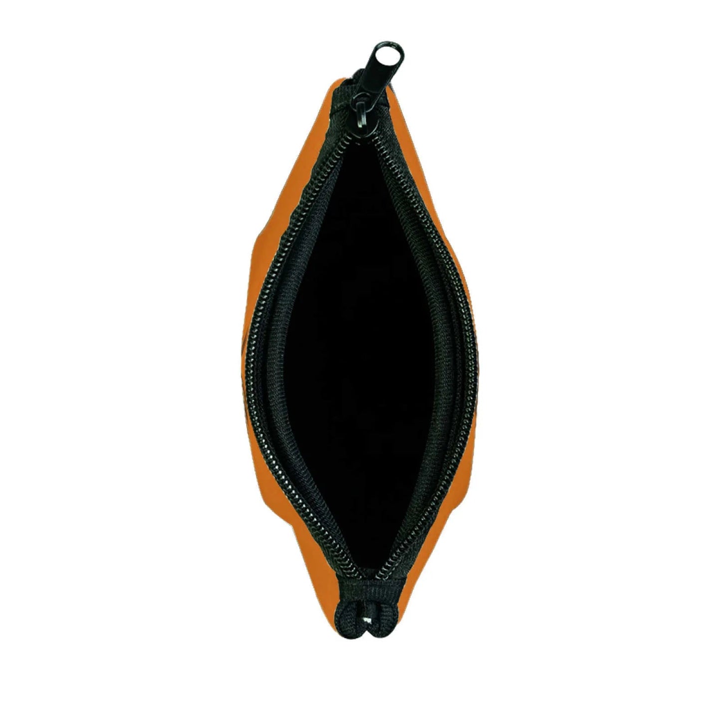 Front view of solid color cosmetic bag with zipper closure