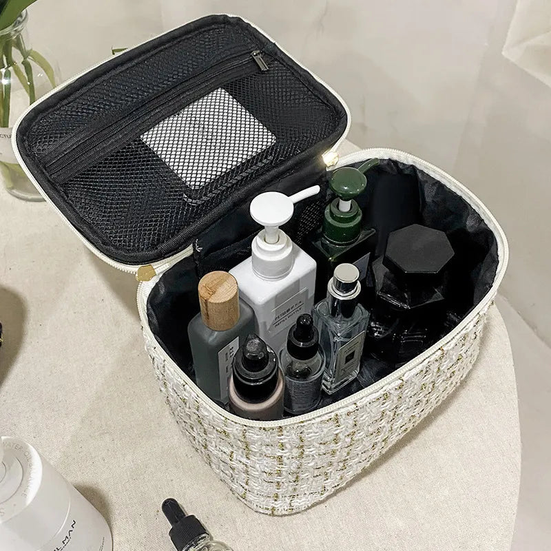 Durable toiletry bag for cosmetics storage in various colors