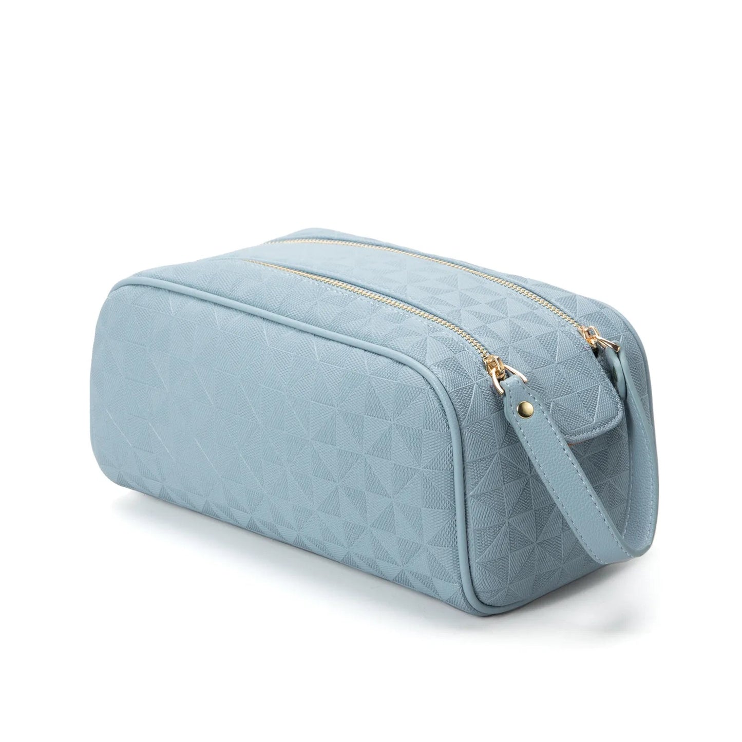 Interior view of cosmetic bag showing large capacity and organized compartments