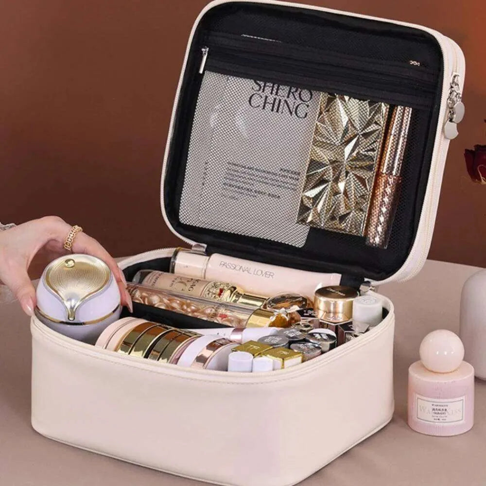 Travel cosmetic bag in multiple color options display