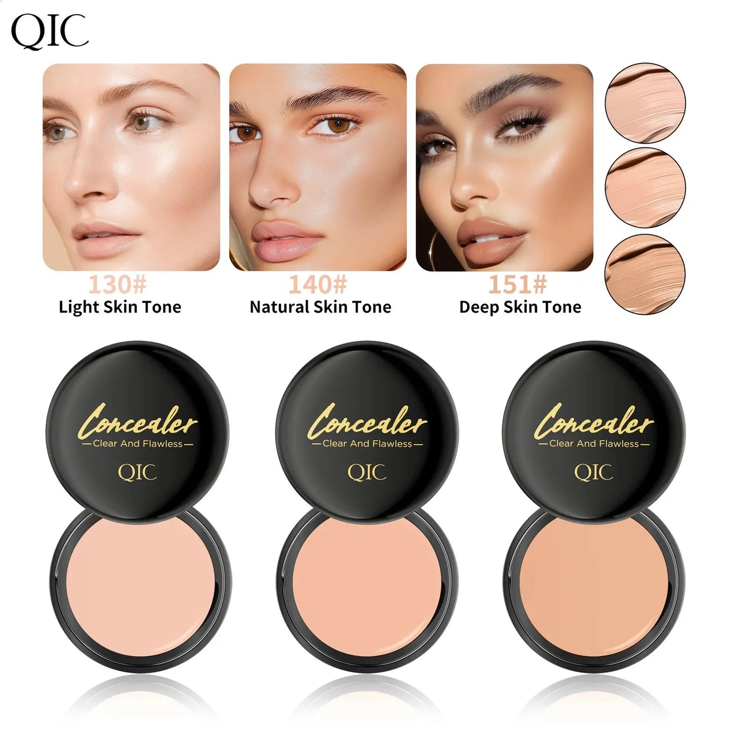 Close-up of makeup applicator with concealer product
