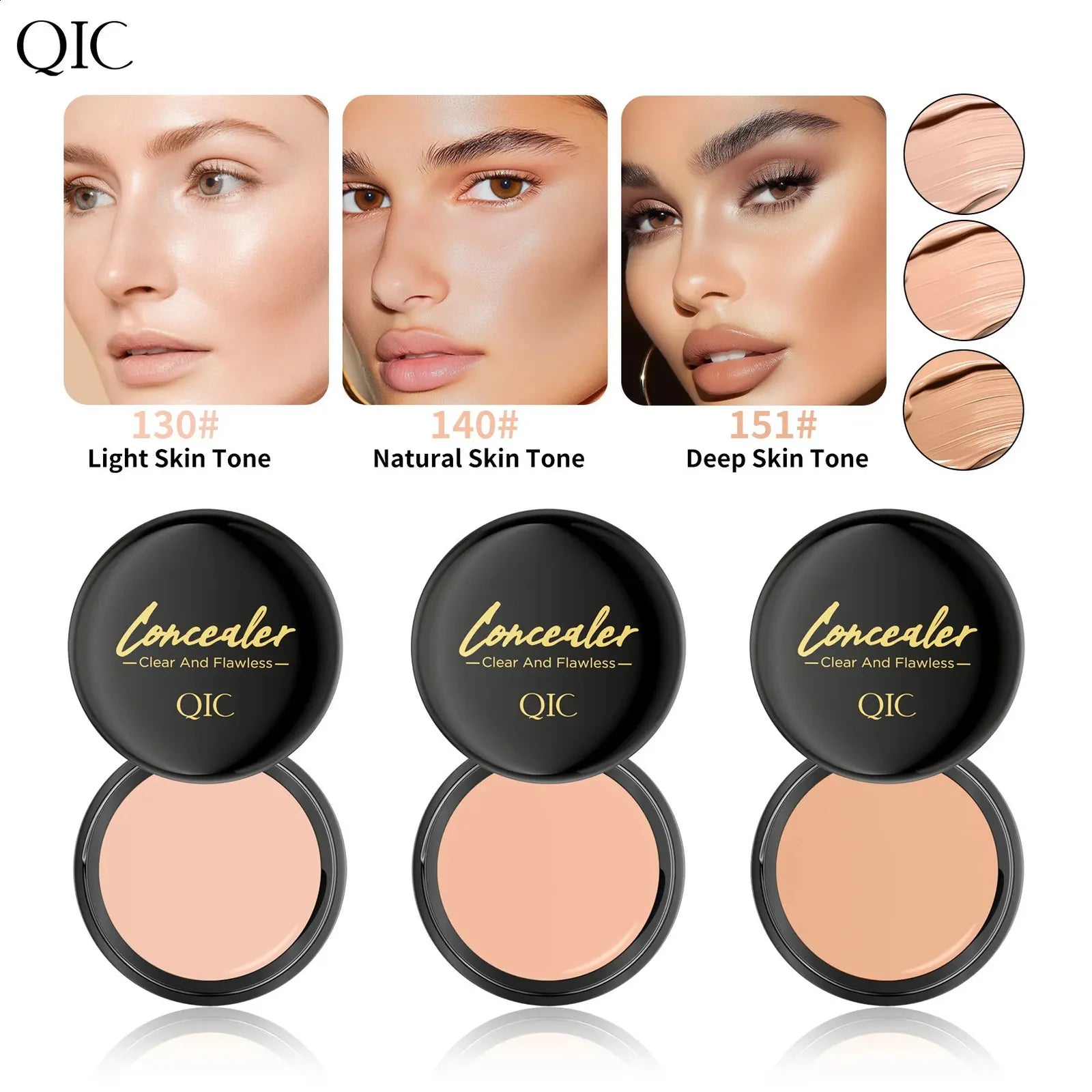 Close-up of makeup applicator with concealer product