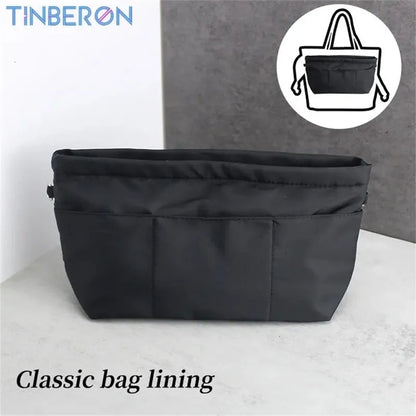 Nylon handbag organizer insert with multiple compartments