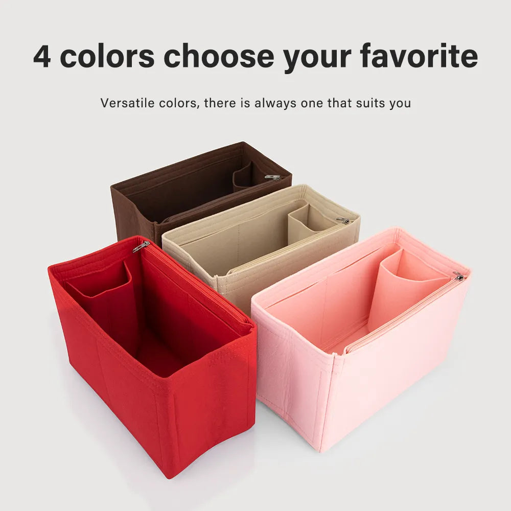 Interior view showing organized sections of the bag insert