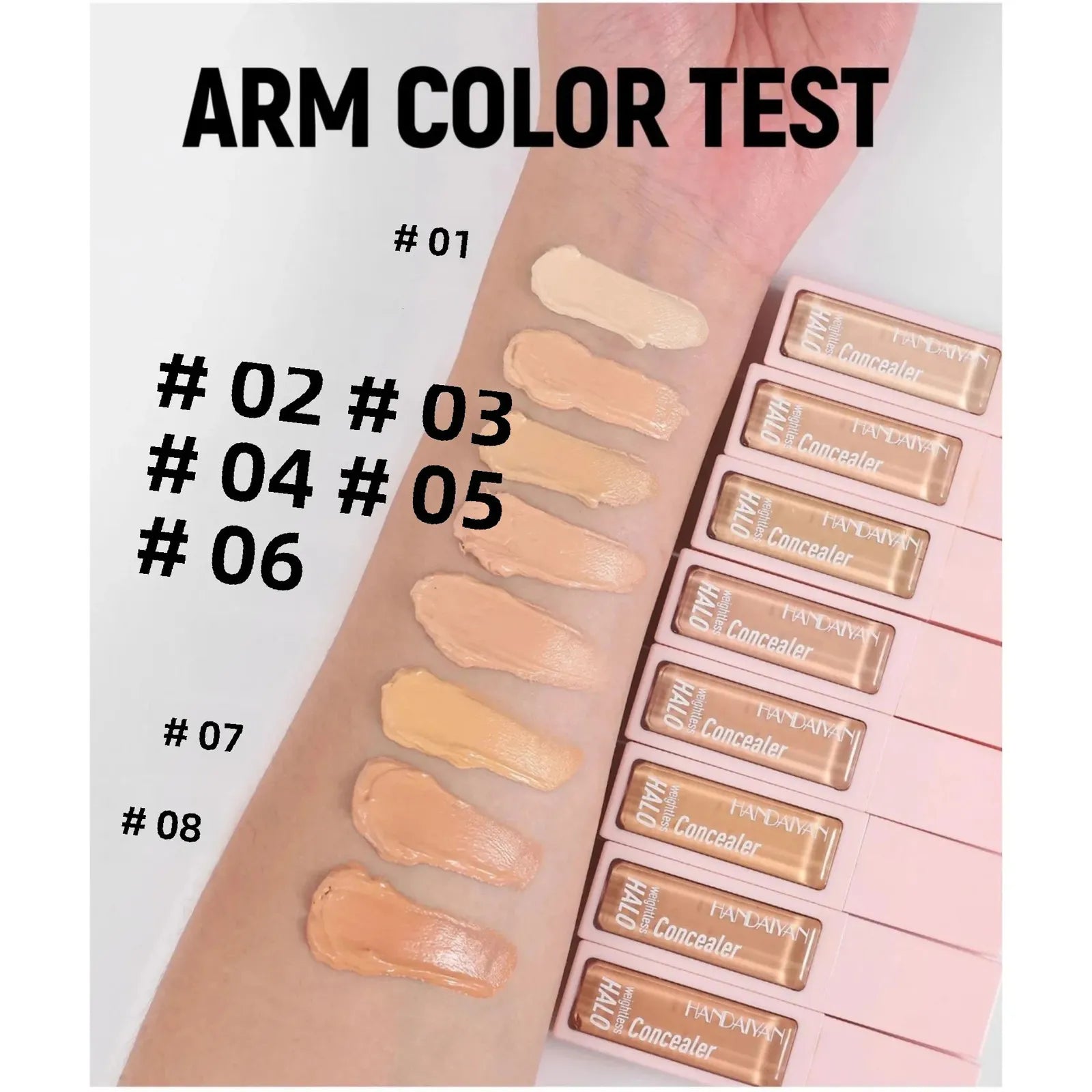 Close-up of concealer being applied to under-eye area