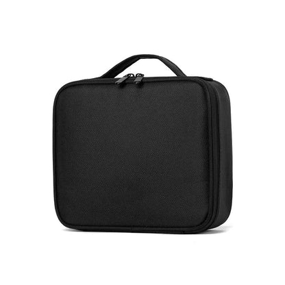 Closed cosmetic bag with zipper in neutral color option