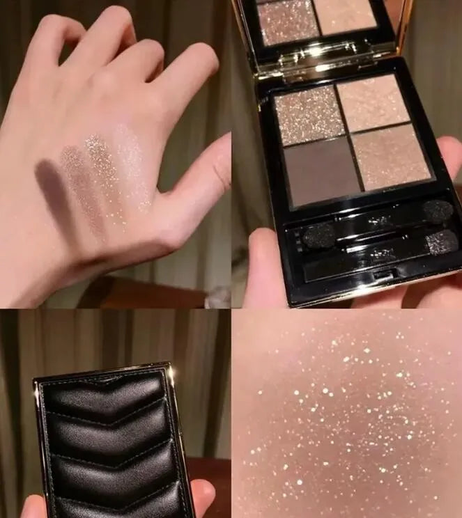 Swatch demonstration of eyeshadow colors on skin tone