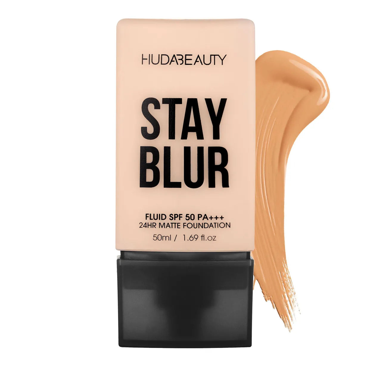 Concealer bottle shown alongside shade options on display