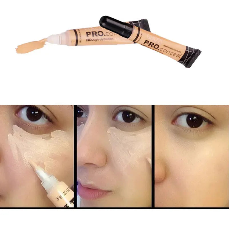 Makeup application showing concealer used for contouring effect
