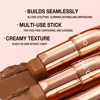 Cream contour stick applied to hand for demonstration