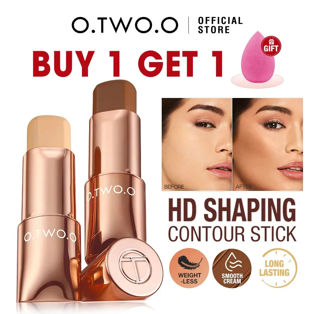 Cream contour stick in closed packaging
