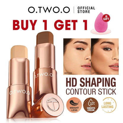 Cream contour stick in closed packaging
