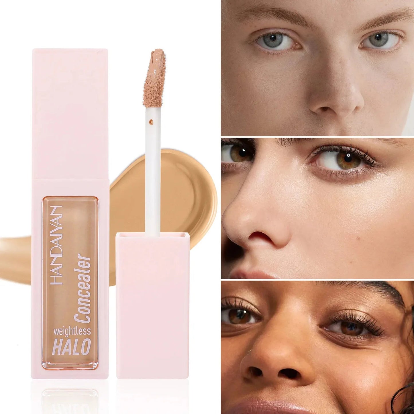 Matte liquid concealer in a tube with applicator