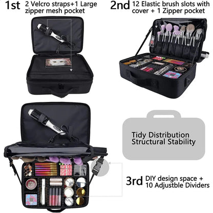 Close-up of the adjustable dividers inside the travel organizer