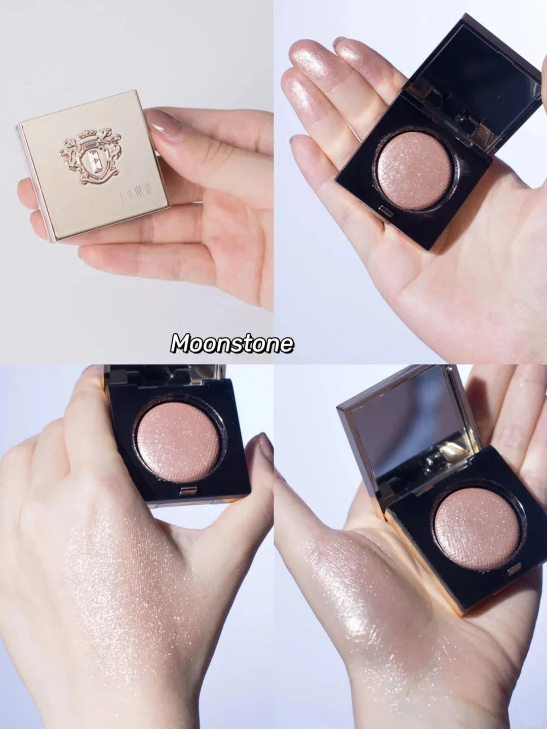 Compact eyeshadow palette with three coordinated color options