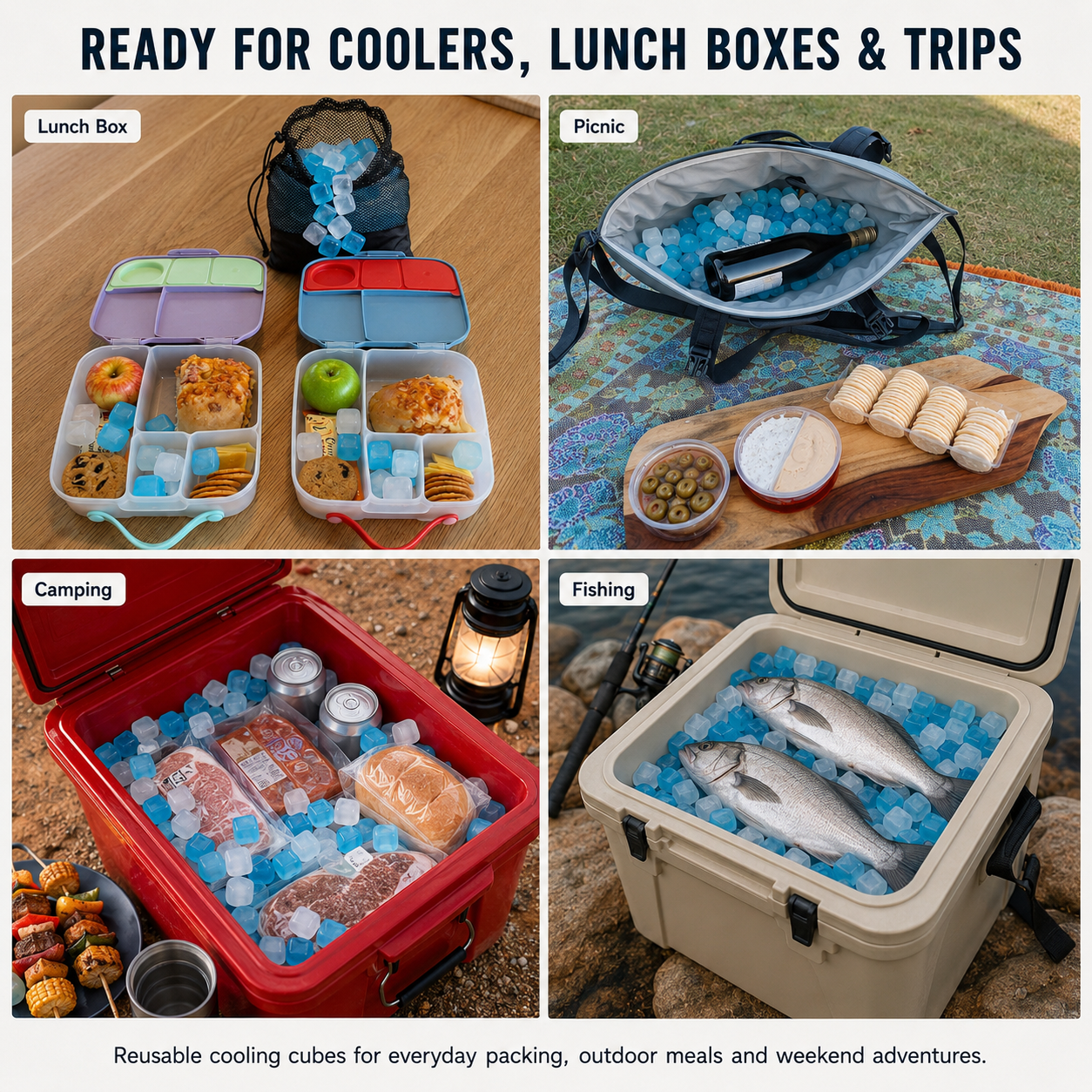 Reusable Cooling Cubes, 12 lb, 360 Pieces, Cooler Ice Alternative