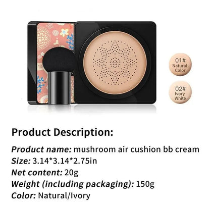 Closed makeup compact with mirror and cushion applicator