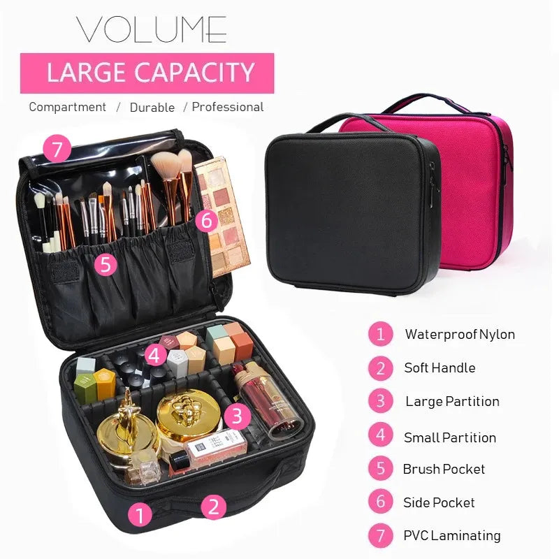 Closed cosmetic bag with zipper in neutral color option