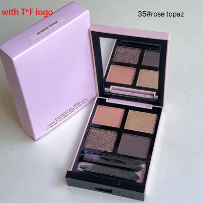Eyeshadow palette with four pans showing color variety