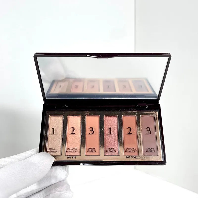 Eyeshadow palette application demonstration on eyelid
