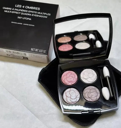 Four-shade eyeshadow palette showing matte and shimmer finishes