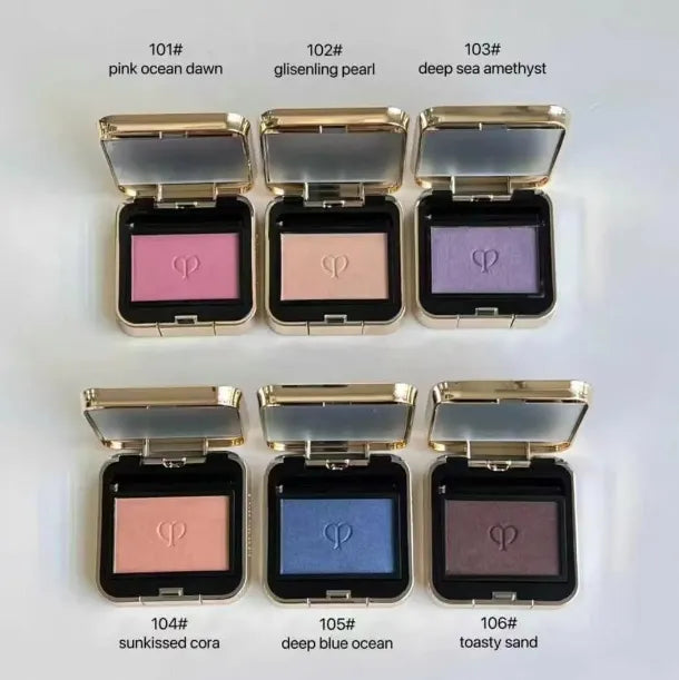 Open palette showing six color options for eyes and cheeks