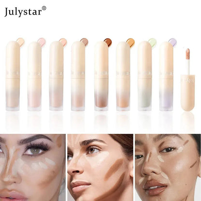 Close-up of concealer being applied to skin with fingertip