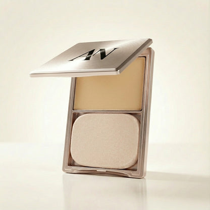 Application de la poudre avec pinceau à maquillage