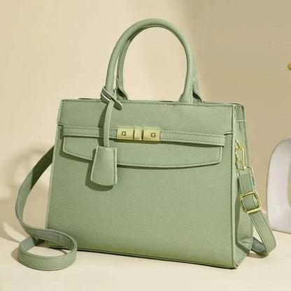 Side angle showing bag dimensions and strap attachment