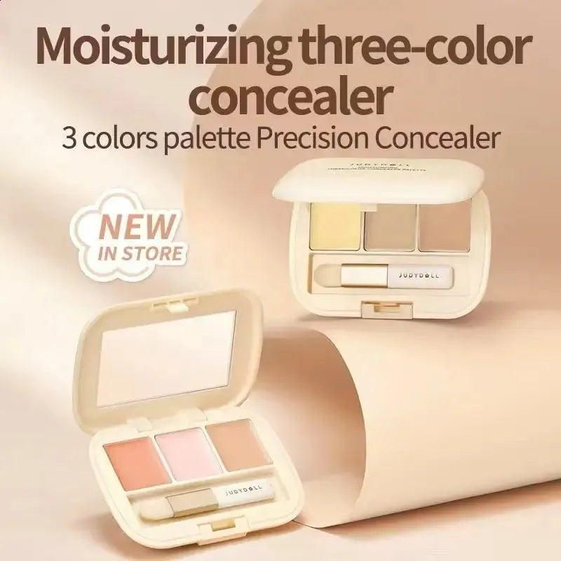 shade concealer palette with applicator shown next to compact