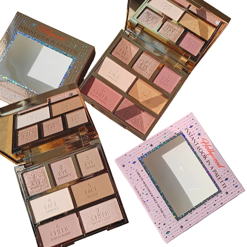 Makeup palette with mirror for on-the-go application
