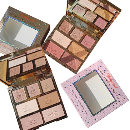 Makeup palette with mirror for on-the-go application