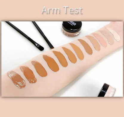 Close-up view of concealer cream texture and consistency