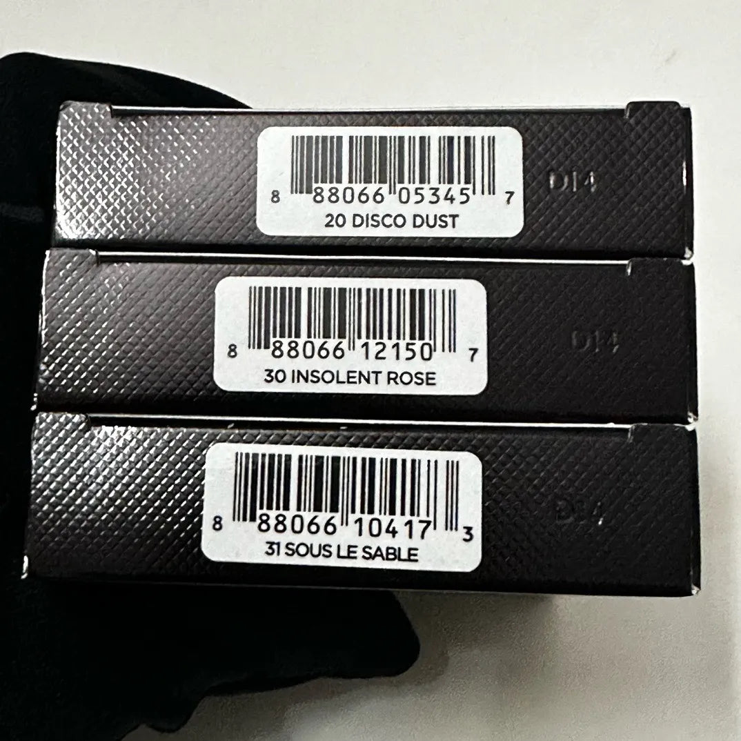 Close-up view of pearly and matte eyeshadow textures