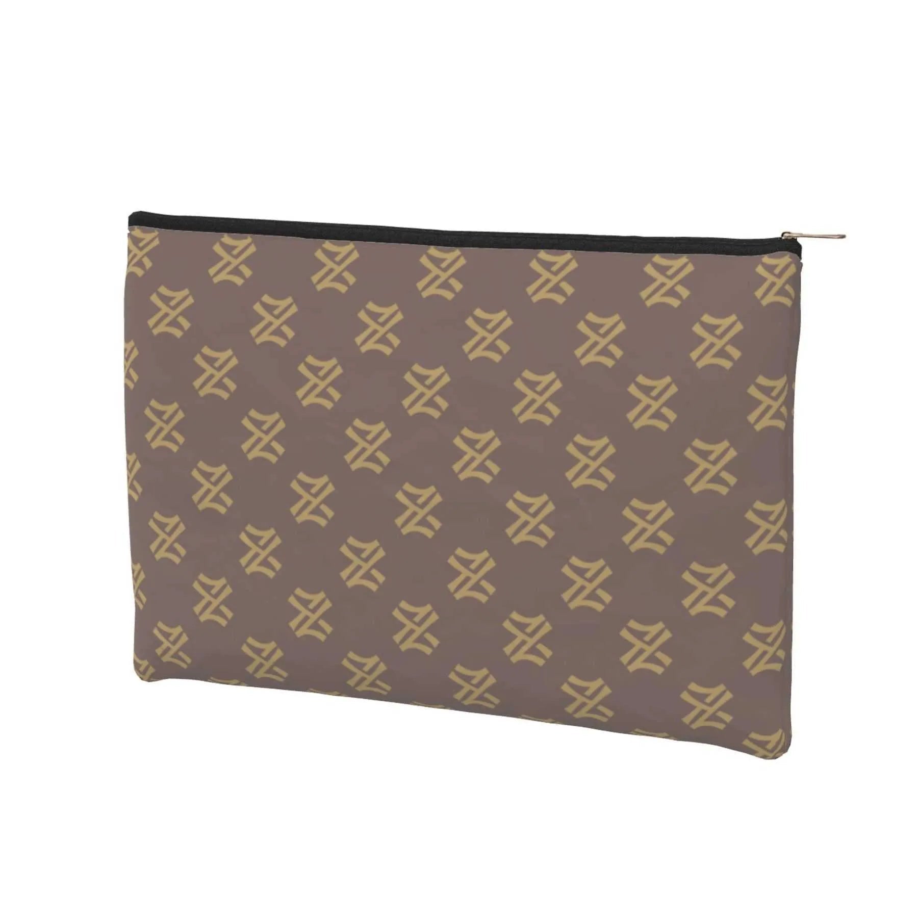 Designer cosmetic bag in Tyvek paper with a brown color option