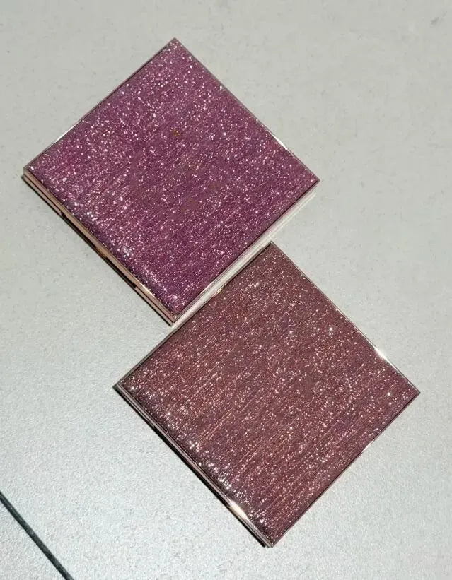 Close-up view of powder texture and pigmentation in compact palette