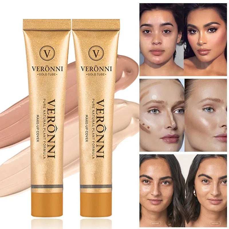 Close-up of concealer being blended on hand with makeup brush