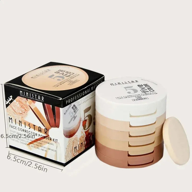 Close-up view of finely-milled loose powder with sifter applicator