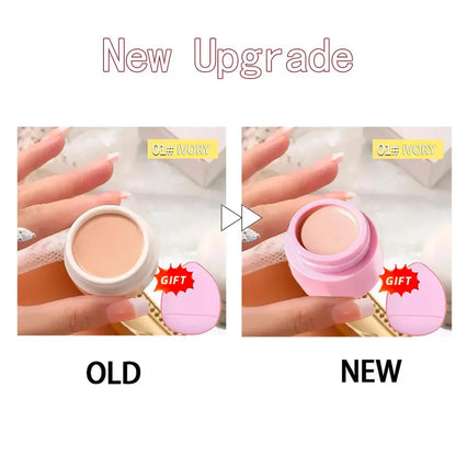 Concealer cream being applied to skin with a fingertip