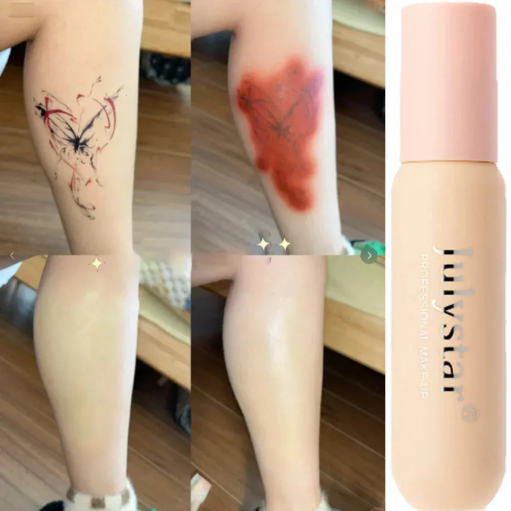 Close-up of concealer texture and application demonstration