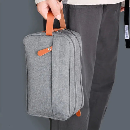 Side profile of the travel bag showcasing its compact and casual design