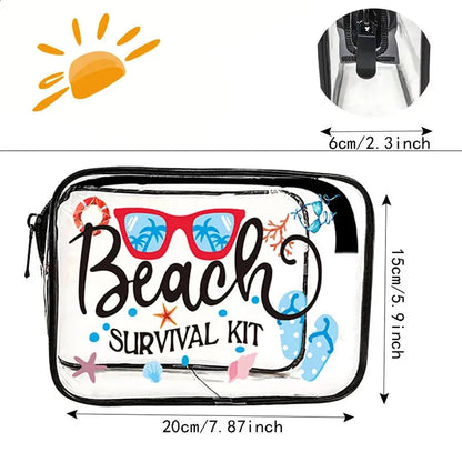 Set of six cosmetic bags arranged to display varying capacities and uses