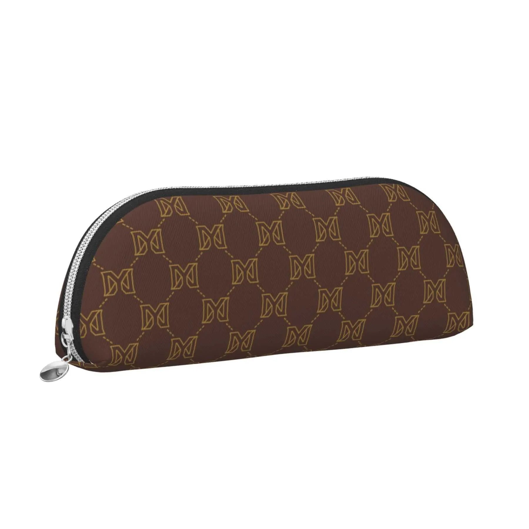 Front view of vintage cosmetic bag with zipper closure