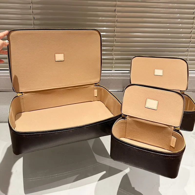 Multiple packing cubes organized in luggage with different color variations