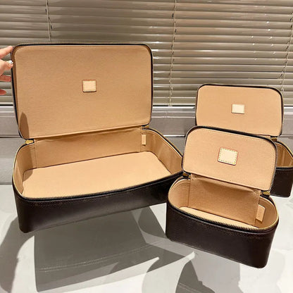 Multiple packing cubes organized in luggage with different color variations