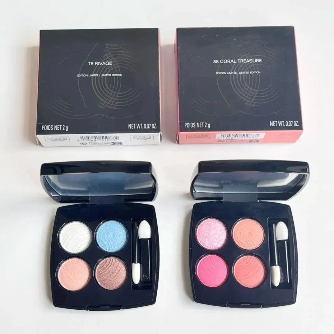 Four-color eyeshadow palette with matte and shimmer shades