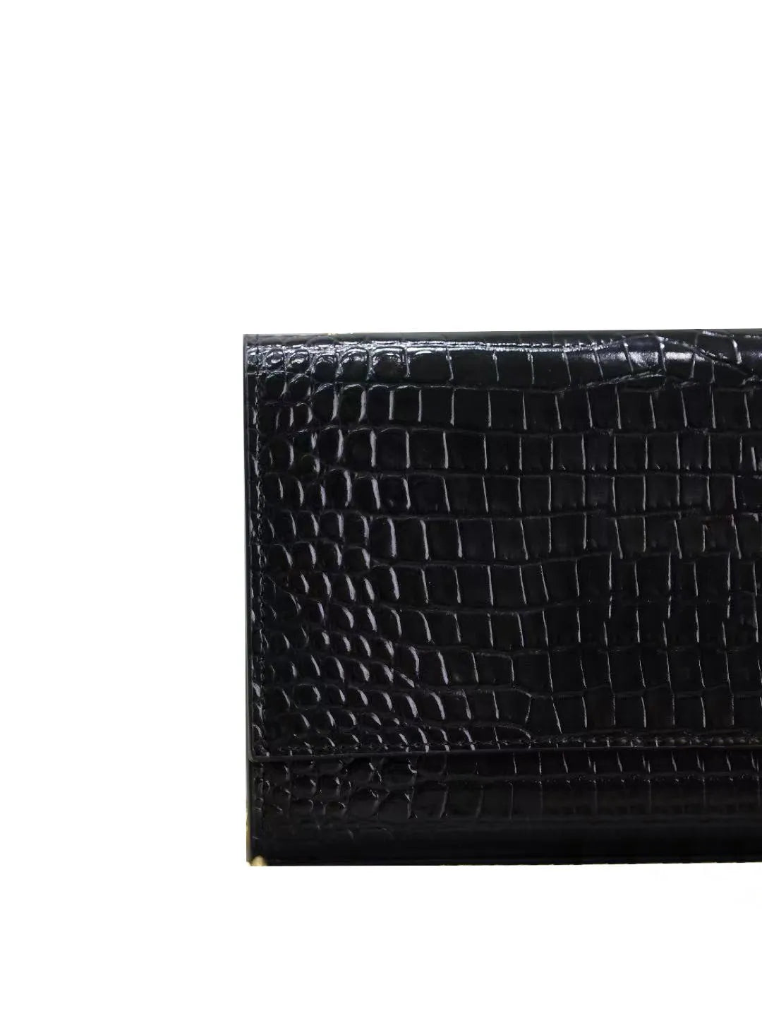 Front view of premium crossbody cosmetic bag with zippered closure