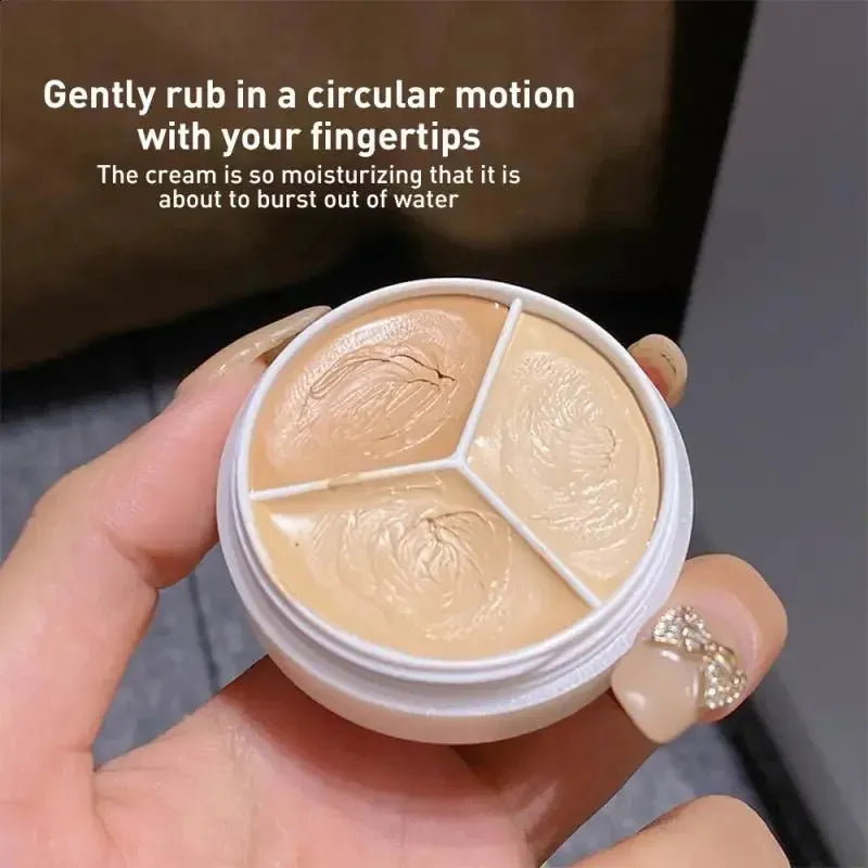 Makeup application demonstrating concealer use on various facial areas